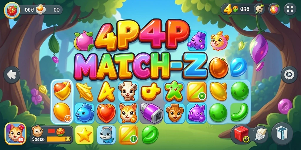 Tampilan permainan 4P4P yang penuh warna dan menarik.