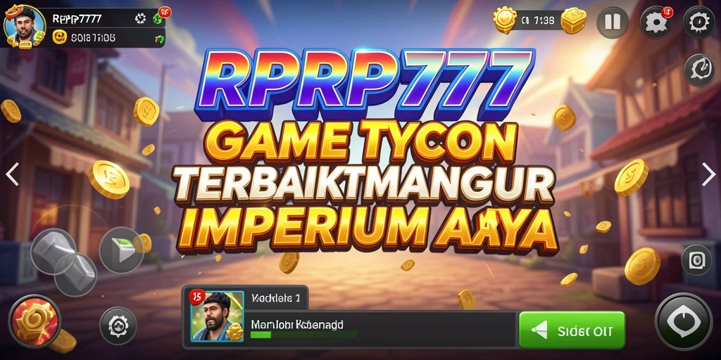Screenshot utama RPRP777 menampilkan gameplay membangun bisnis Tycoon.