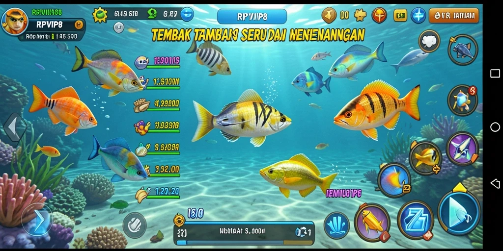 Tampilan gameplay RPVIP8 yang penuh aksi Tembak Ikan.