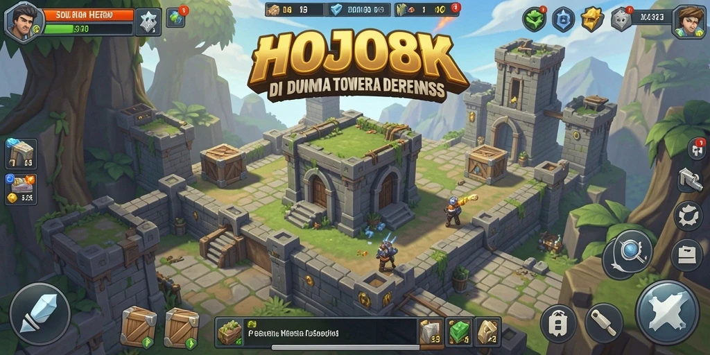 Tangkapan layar gameplay SOJU88 menghadirkan aksi Tower Defense yang mendebarkan.