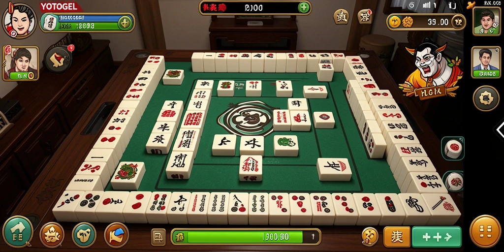 Tampilan gameplay YOTOGEL dengan ubin Mahjong yang menarik.